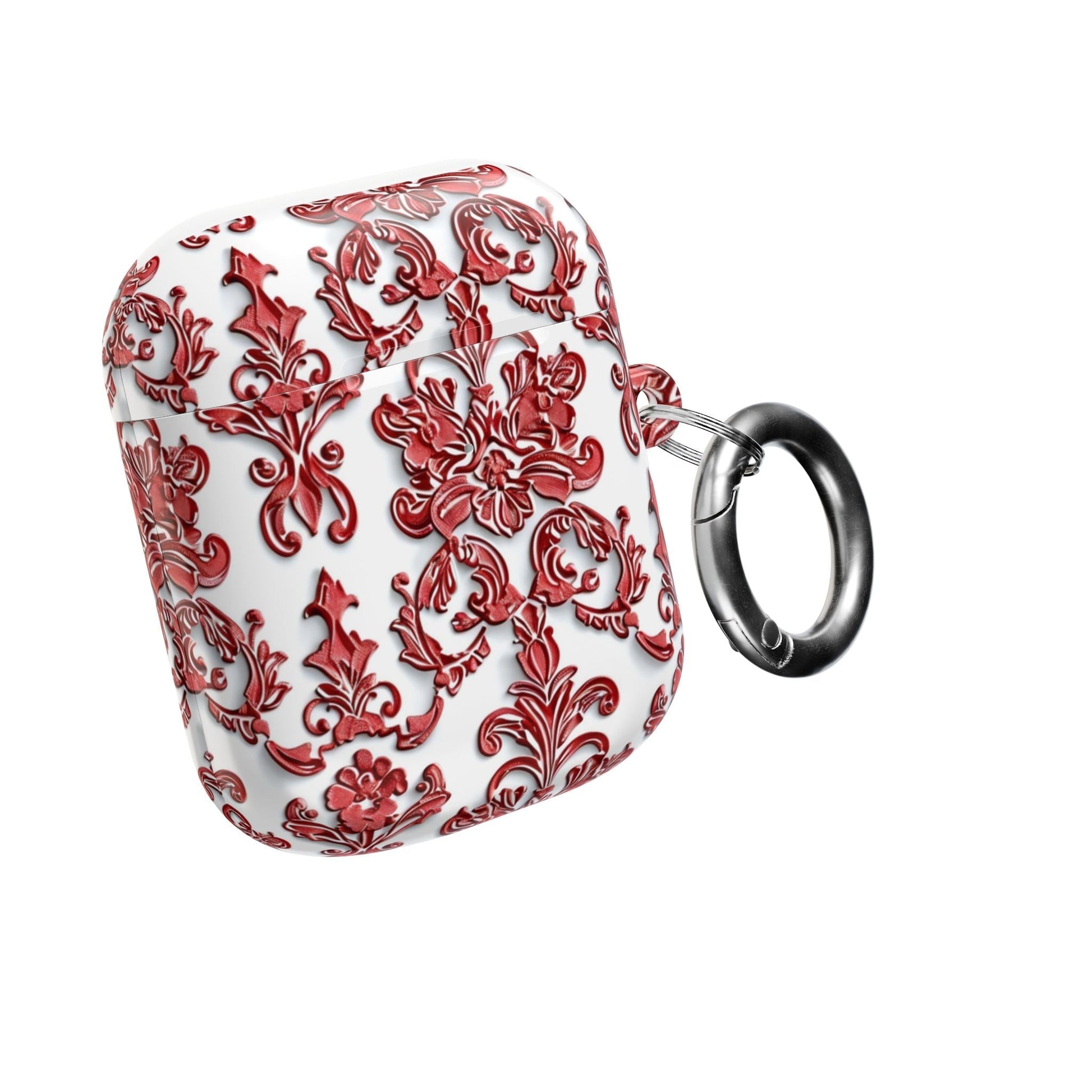 AirPod Case — Red Damask Pattern Protective Cover - DIGITAL X