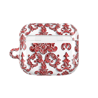 AirPod Case — Red Damask Pattern Protective Cover - DIGITAL X