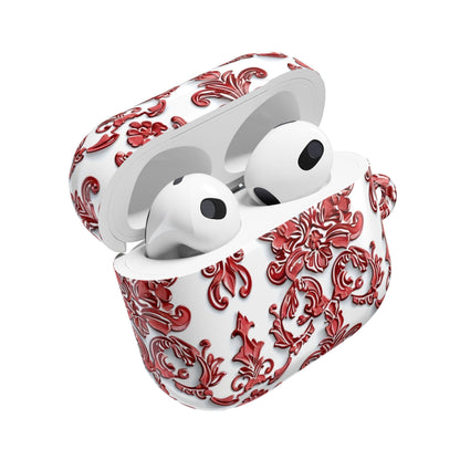 AirPod Case — Red Damask Pattern Protective Cover - DIGITAL X