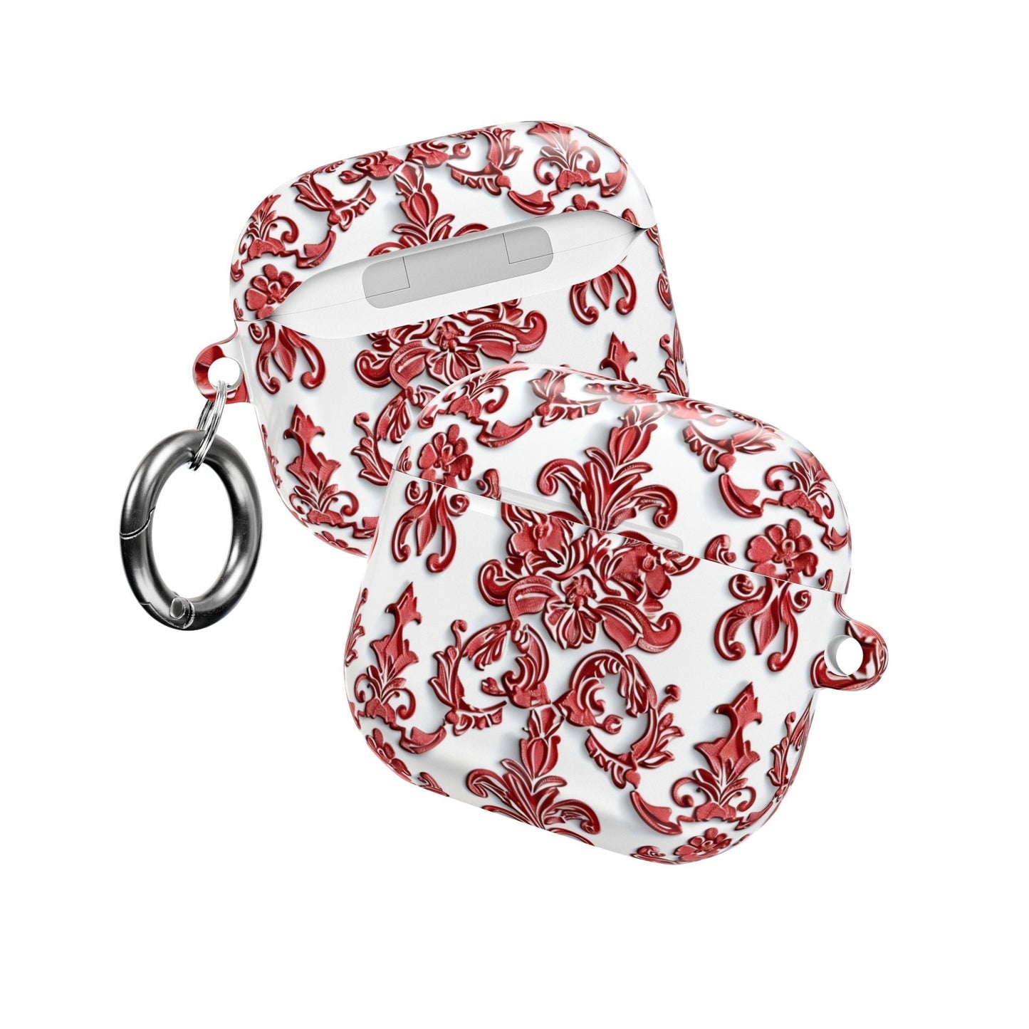 AirPod Case — Red Damask Pattern Protective Cover - DIGITAL X