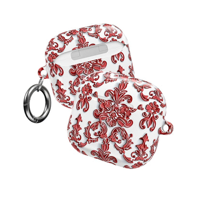 AirPod Case — Red Damask Pattern Protective Cover - DIGITAL X