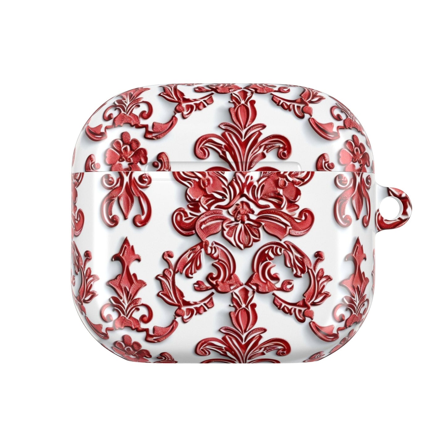AirPod Case — Red Damask Pattern Protective Cover - DIGITAL X