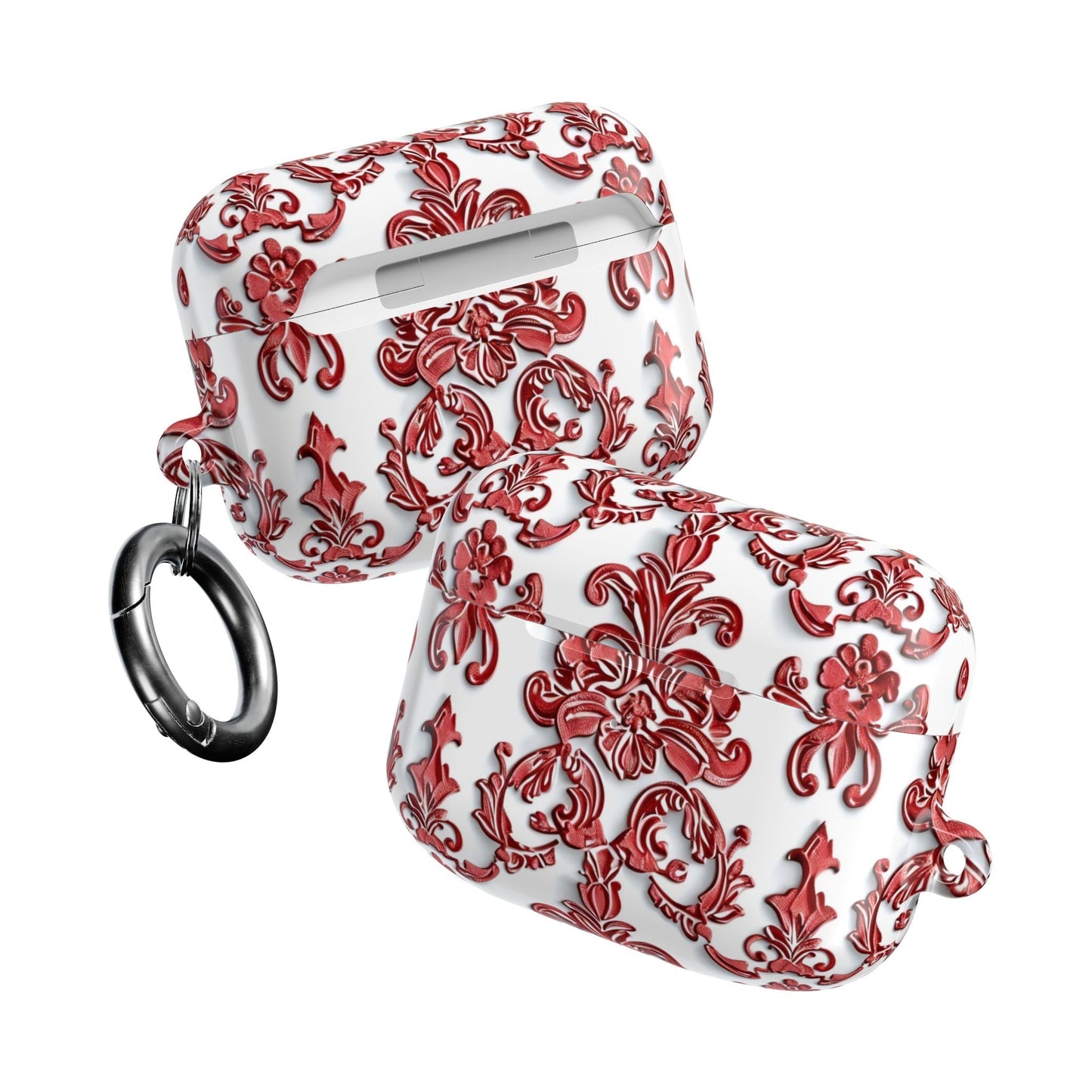 AirPod Case — Red Damask Pattern Protective Cover - DIGITAL X