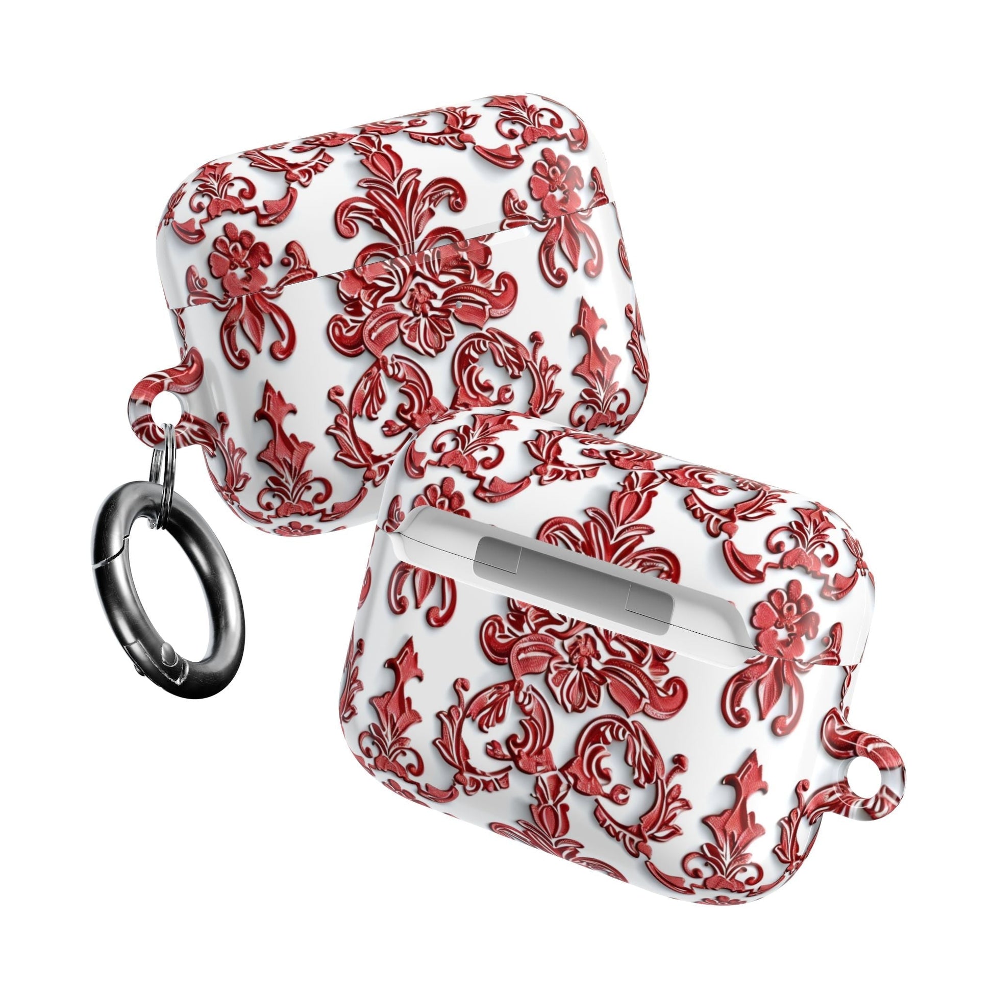 AirPod Case — Red Damask Pattern Protective Cover - DIGITAL X