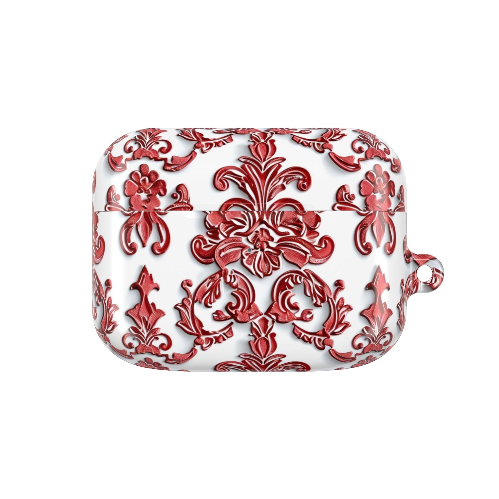 AirPod Case — Red Damask Pattern Protective Cover - DIGITAL X