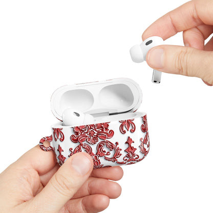 AirPod Case — Red Damask Pattern Protective Cover - DIGITAL X