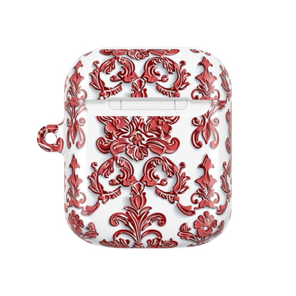 AirPod Case — Red Damask Pattern Protective Cover - DIGITAL X