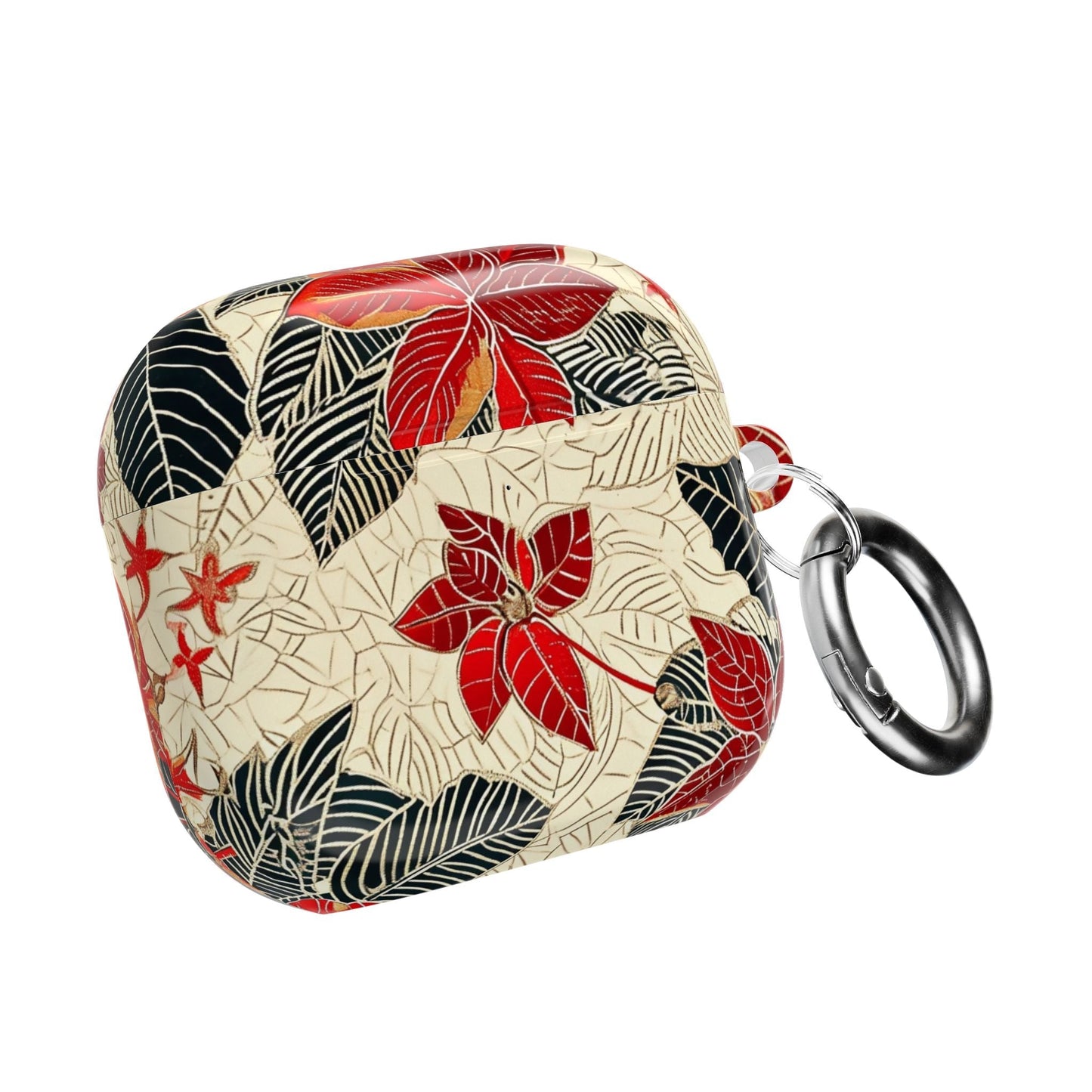 AirPod Case - Red Poinsettia Floral Protective Cover - DIGITAL X