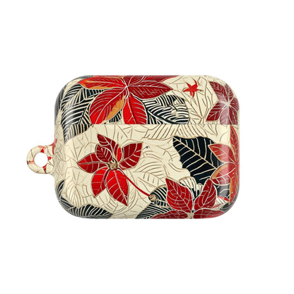 AirPod Case - Red Poinsettia Floral Protective Cover - DIGITAL X
