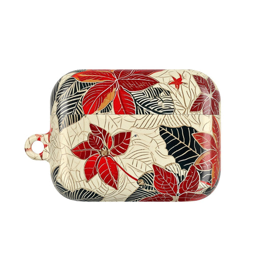 AirPod Case - Red Poinsettia Floral Protective Cover - DIGITAL X