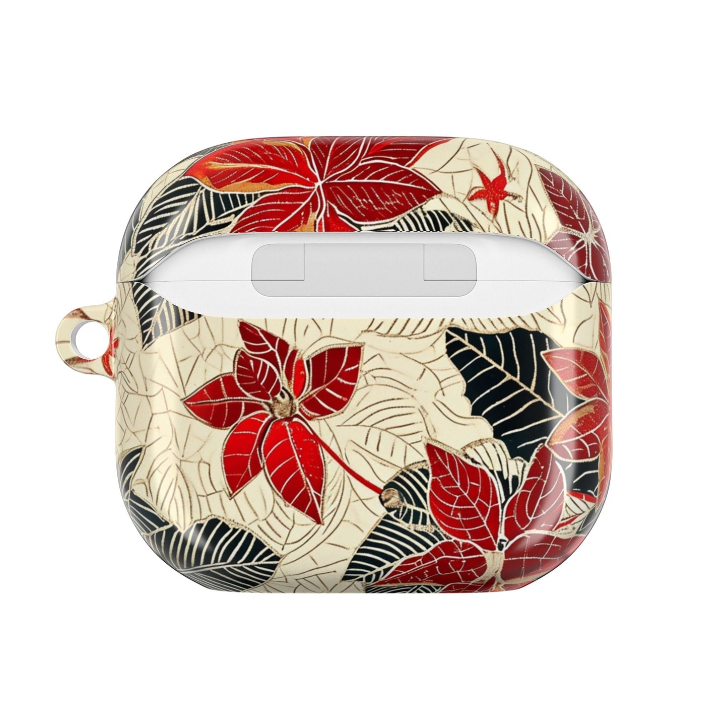 AirPod Case - Red Poinsettia Floral Protective Cover - DIGITAL X