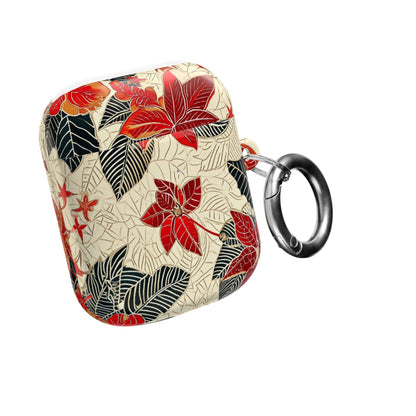 AirPod Case - Red Poinsettia Floral Protective Cover - DIGITAL X