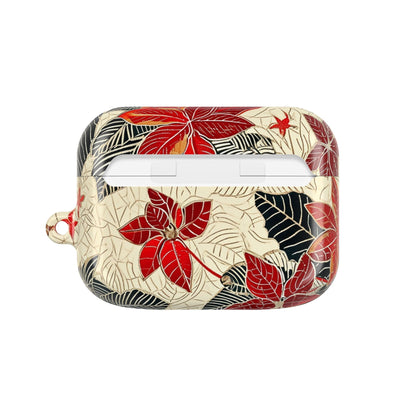 AirPod Case - Red Poinsettia Floral Protective Cover - DIGITAL X