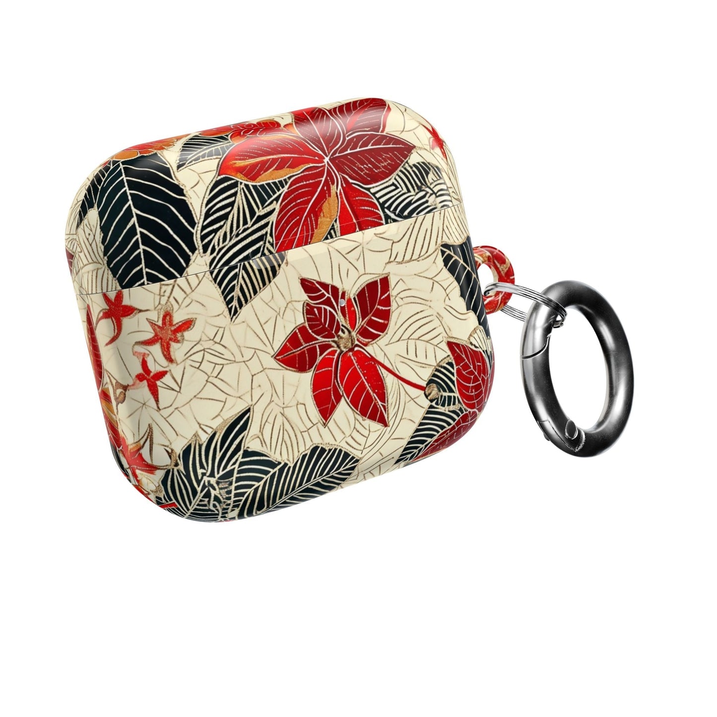 AirPod Case - Red Poinsettia Floral Protective Cover - DIGITAL X