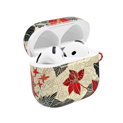 AirPod Case - Red Poinsettia Floral Protective Cover - DIGITAL X