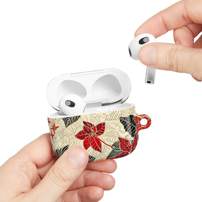 AirPod Case - Red Poinsettia Floral Protective Cover - DIGITAL X