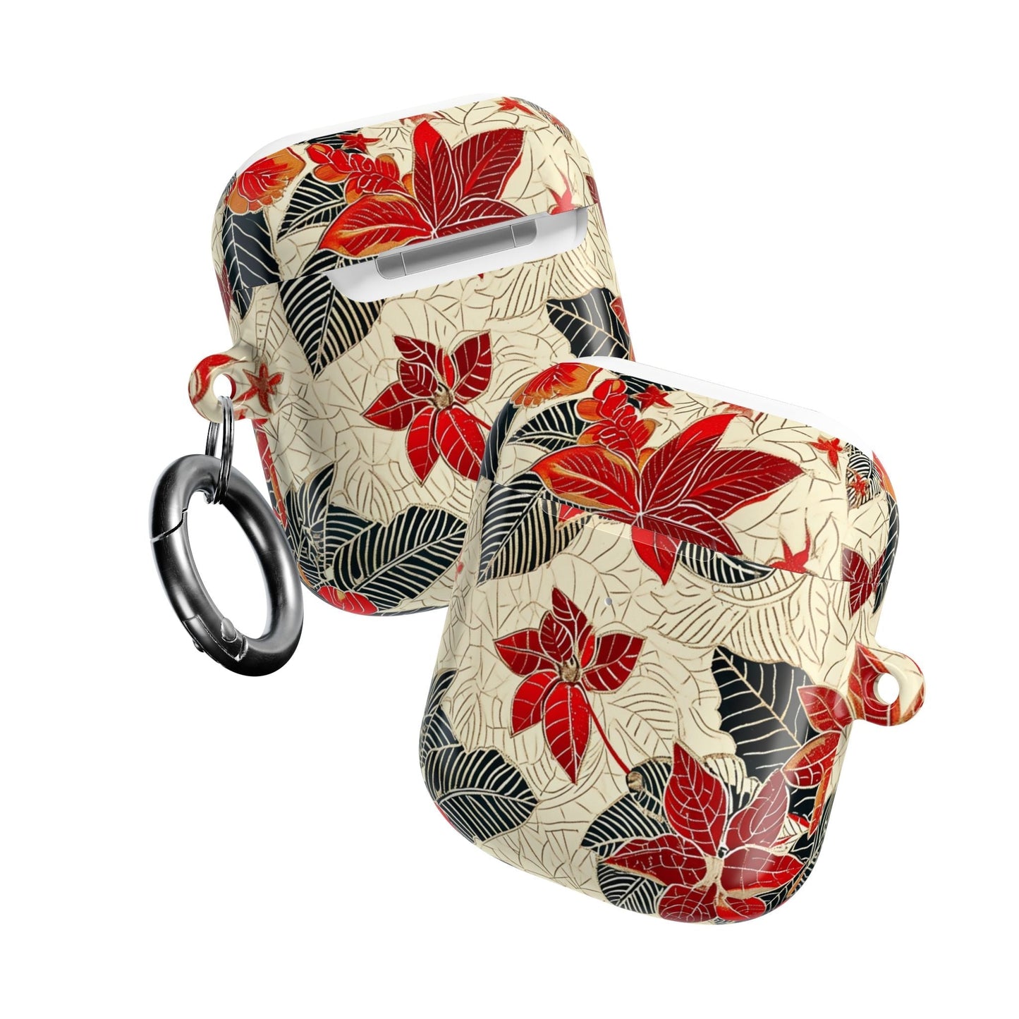 AirPod Case - Red Poinsettia Floral Protective Cover - DIGITAL X