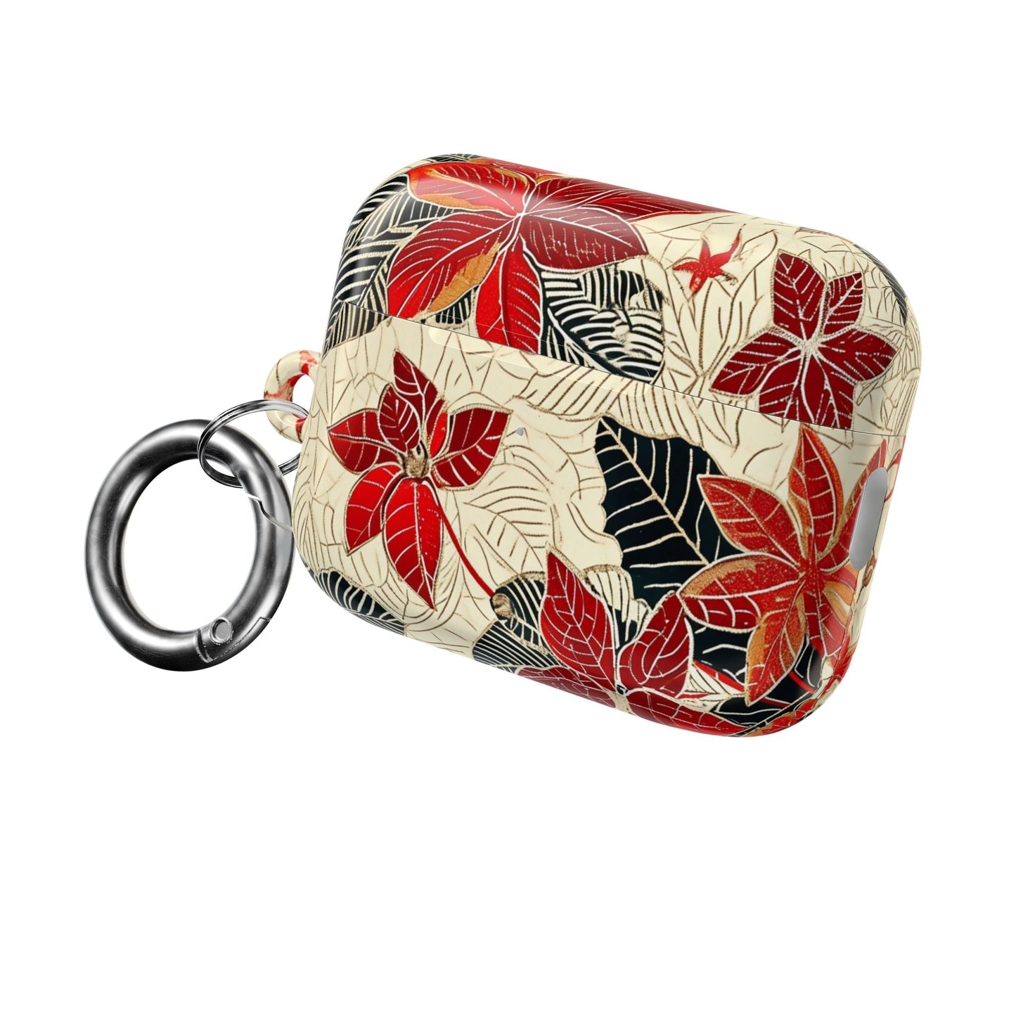 AirPod Case - Red Poinsettia Floral Protective Cover - DIGITAL X