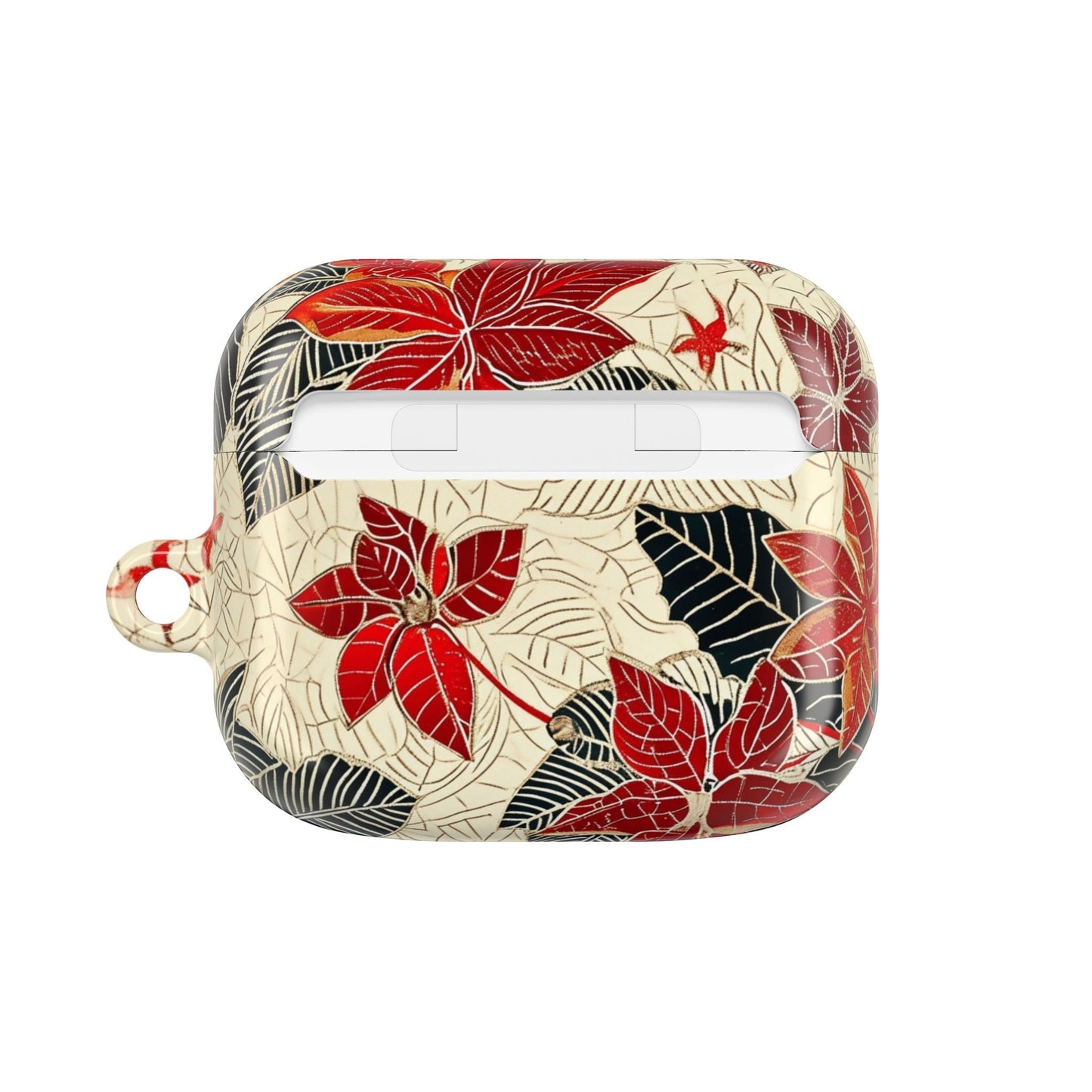 AirPod Case - Red Poinsettia Floral Protective Cover - DIGITAL X