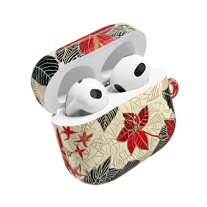 AirPod Case - Red Poinsettia Floral Protective Cover - DIGITAL X