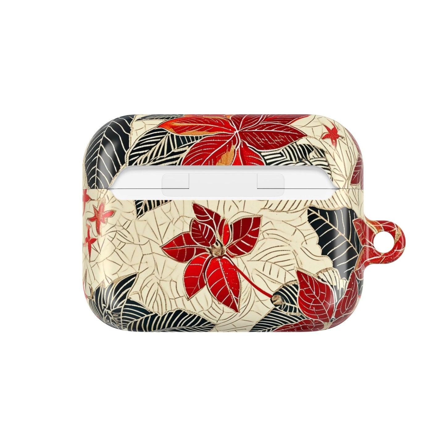 AirPod Case - Red Poinsettia Floral Protective Cover - DIGITAL X