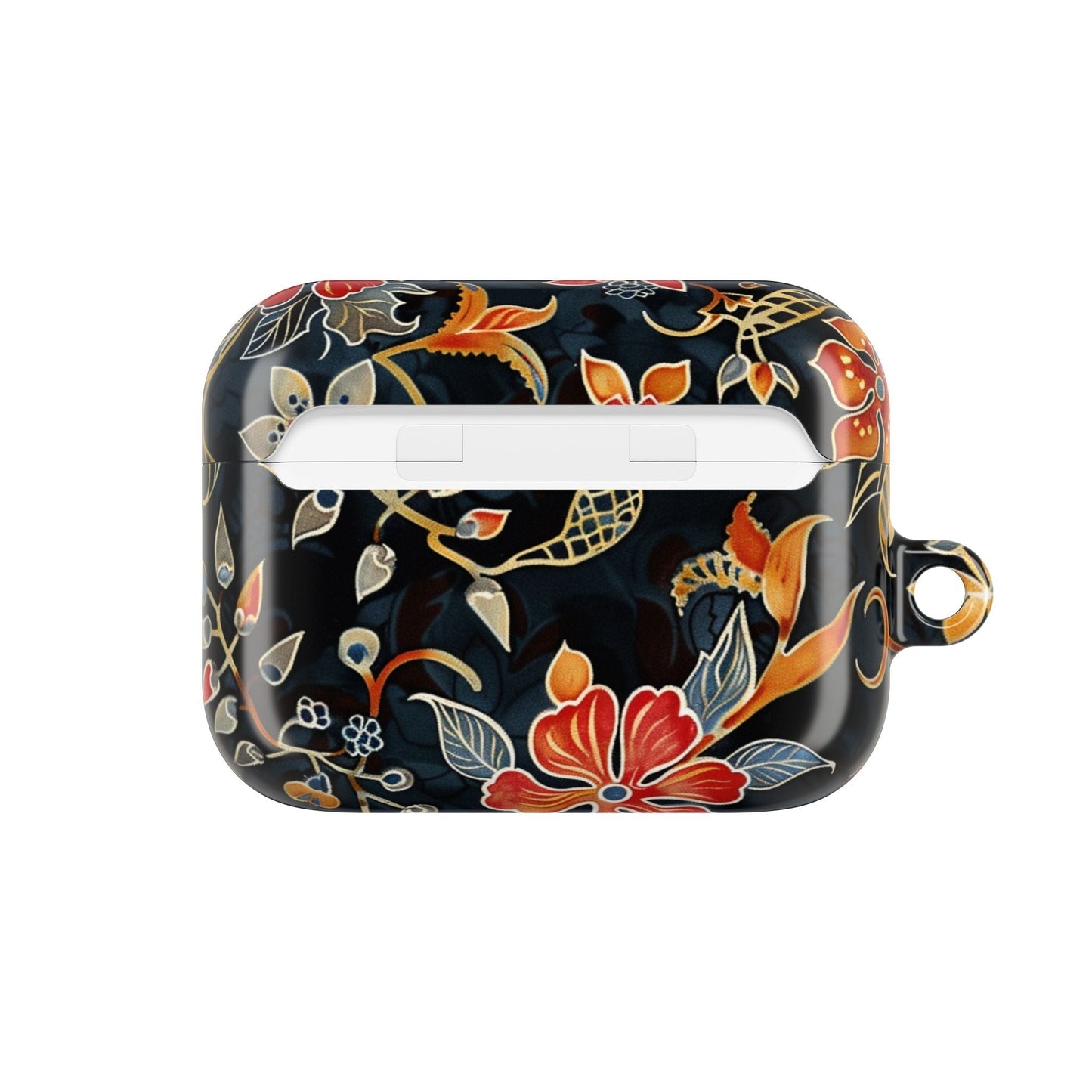 AirPod Case — Vintage Floral Black & Orange Protective Silicone Cover - DIGITAL X