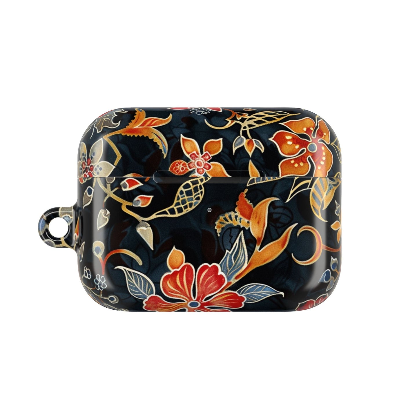 AirPod Case — Vintage Floral Black & Orange Protective Silicone Cover - DIGITAL X