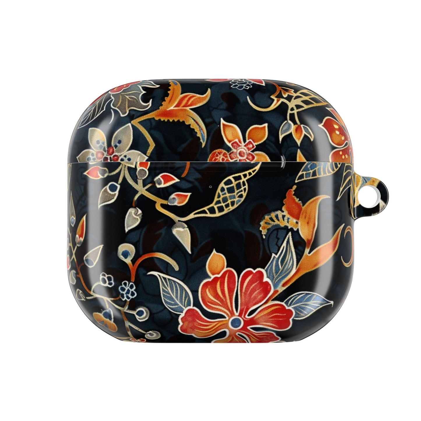 AirPod Case — Vintage Floral Black & Orange Protective Silicone Cover - DIGITAL X
