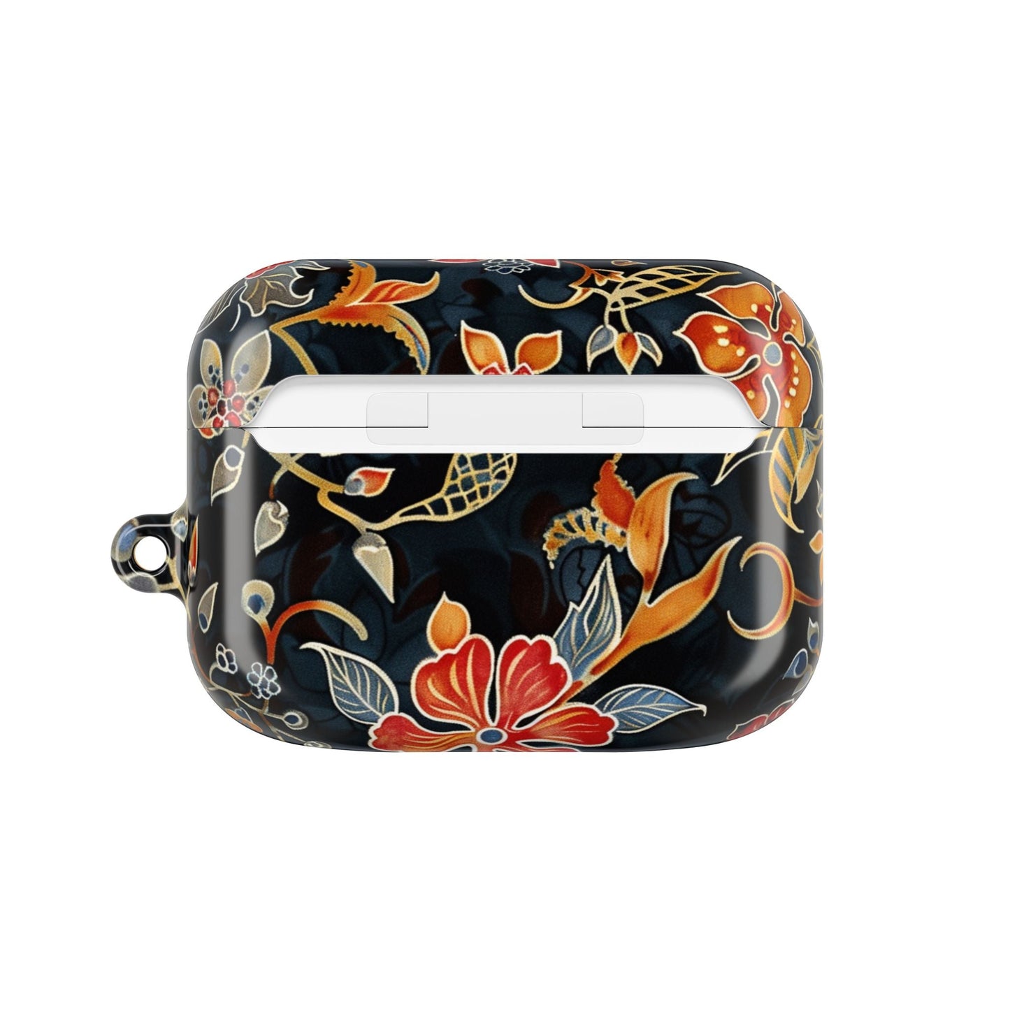 AirPod Case — Vintage Floral Black & Orange Protective Silicone Cover - DIGITAL X