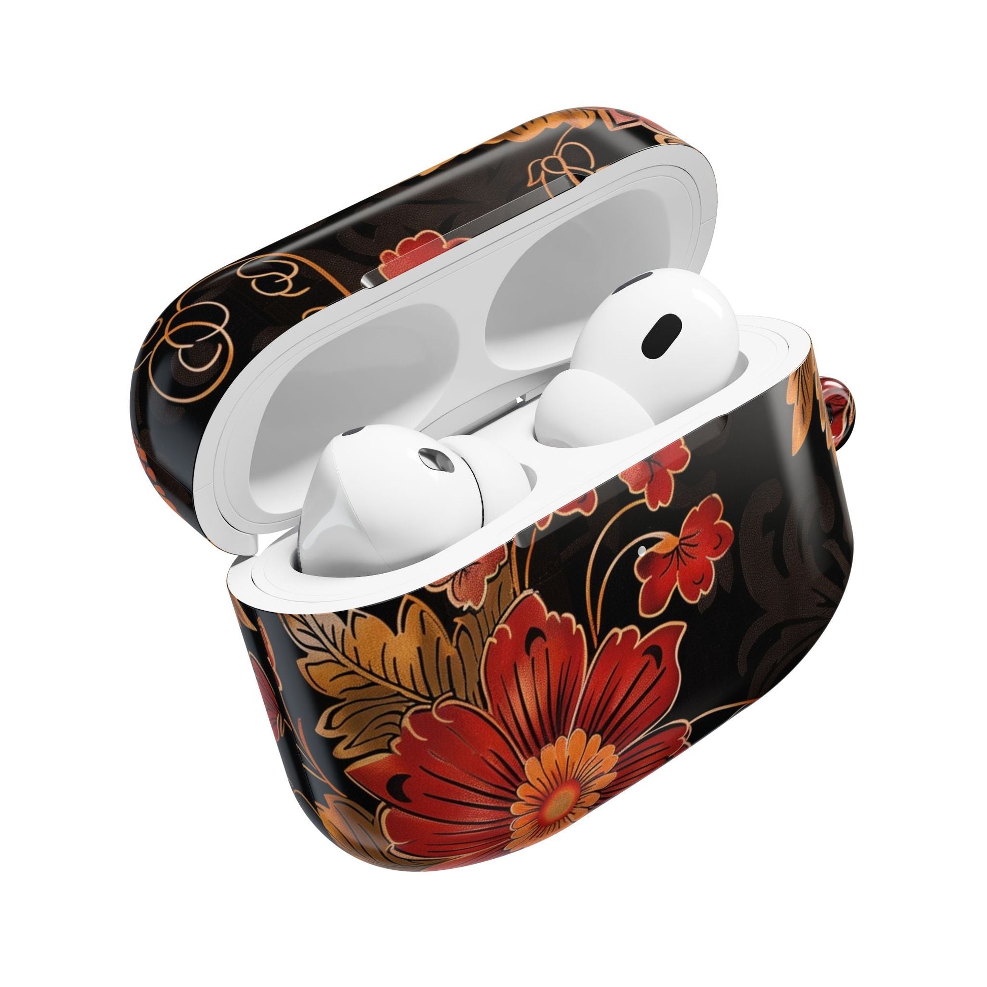 AirPod Case — Vintage Floral Red & Gold Protective Cover - DIGITAL X