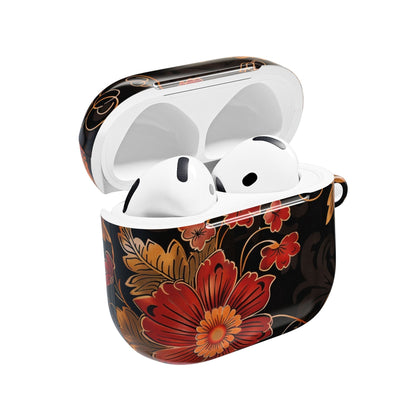AirPod Case — Vintage Floral Red & Gold Protective Cover - DIGITAL X