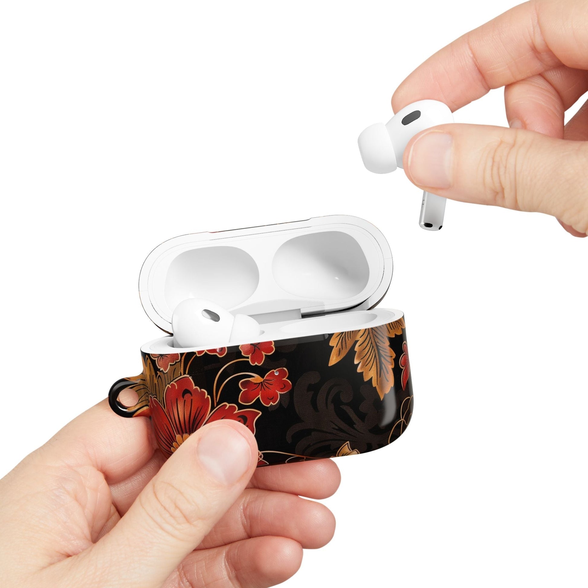 AirPod Case — Vintage Floral Red & Gold Protective Cover - DIGITAL X