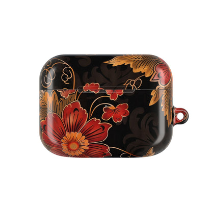 AirPod Case — Vintage Floral Red & Gold Protective Cover - DIGITAL X