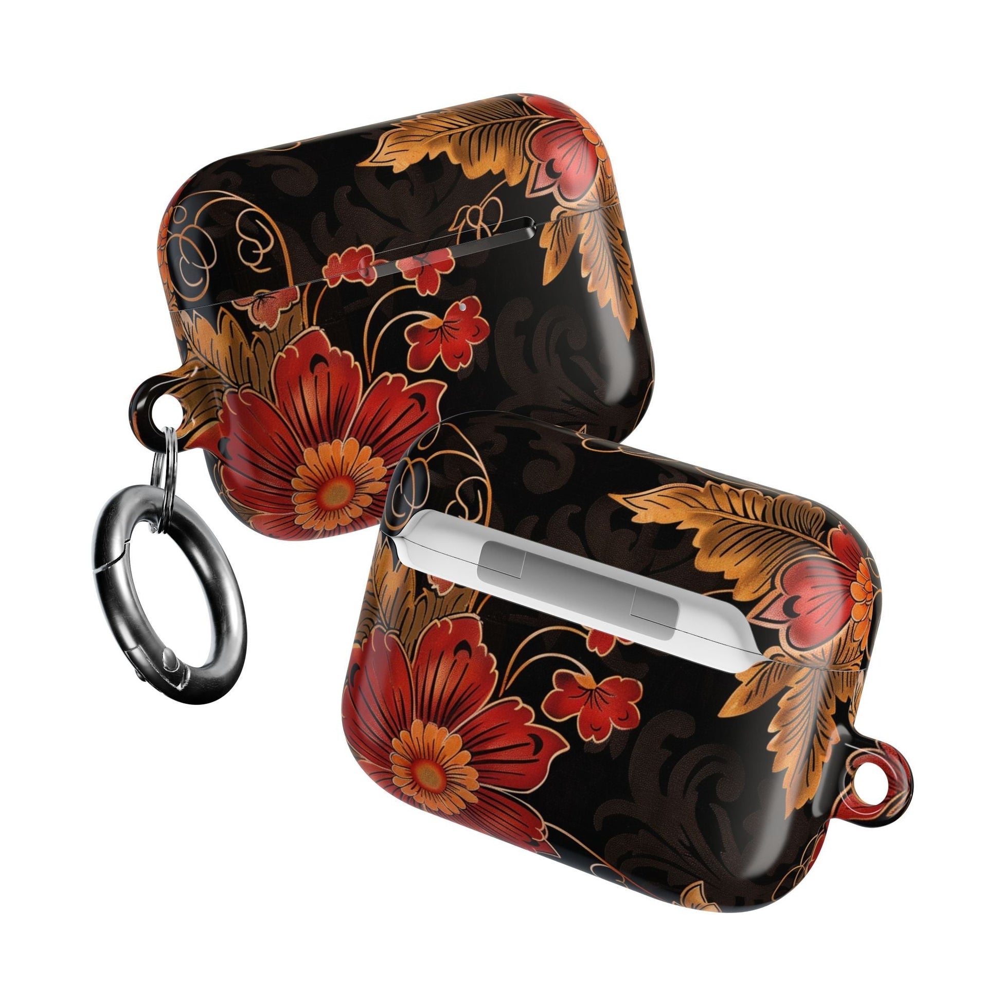 AirPod Case — Vintage Floral Red & Gold Protective Cover - DIGITAL X