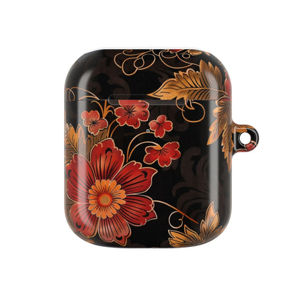 AirPod Case — Vintage Floral Red & Gold Protective Cover - DIGITAL X