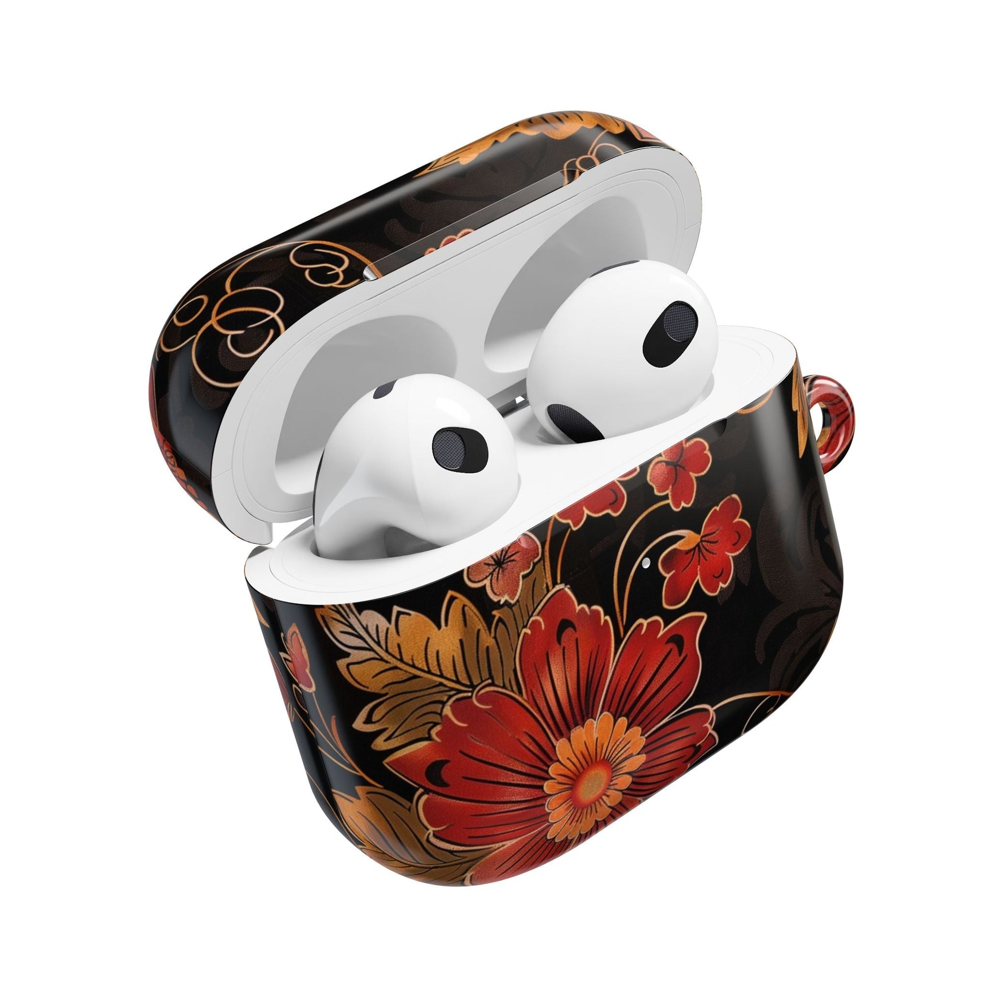 AirPod Case — Vintage Floral Red & Gold Protective Cover - DIGITAL X