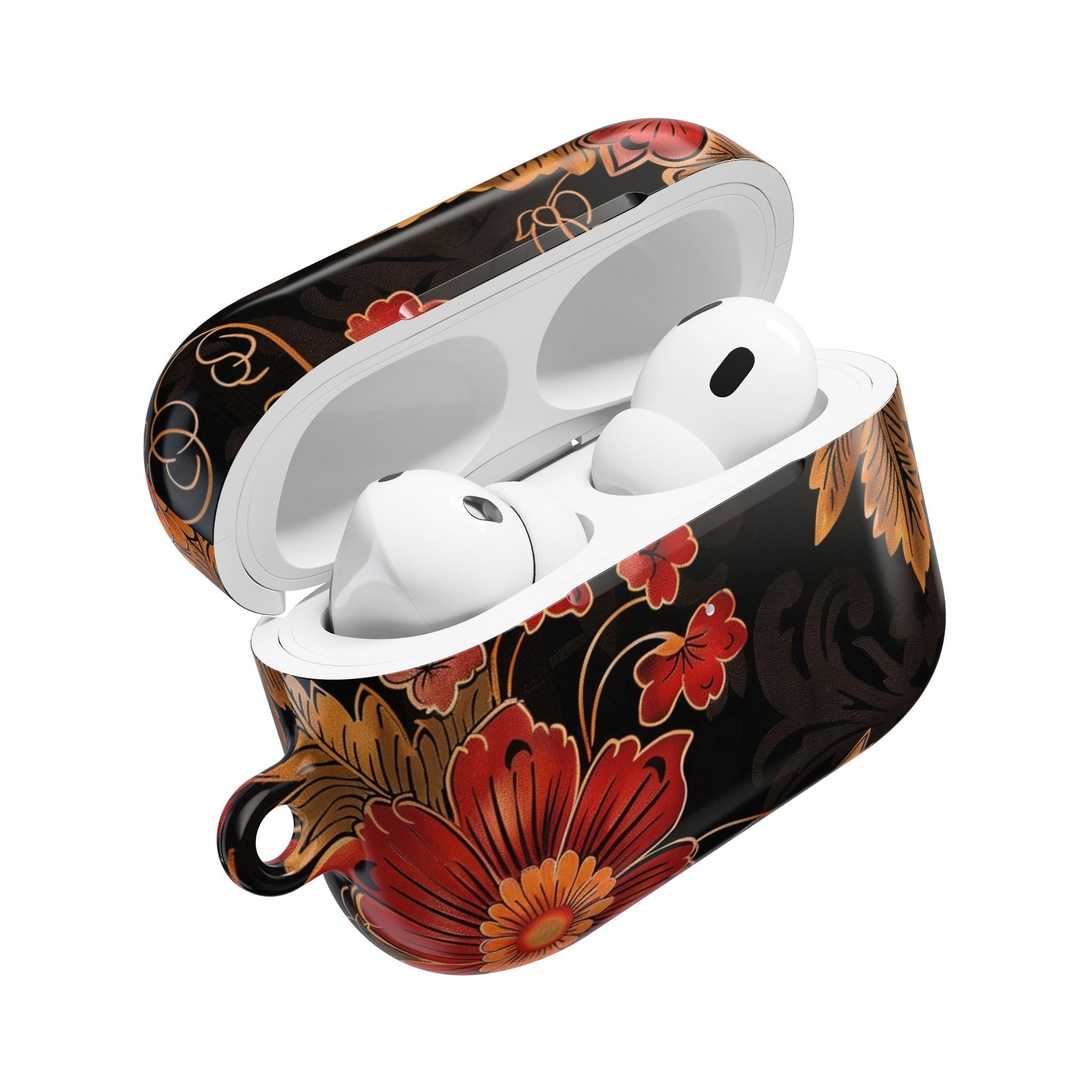 AirPod Case — Vintage Floral Red & Gold Protective Cover - DIGITAL X