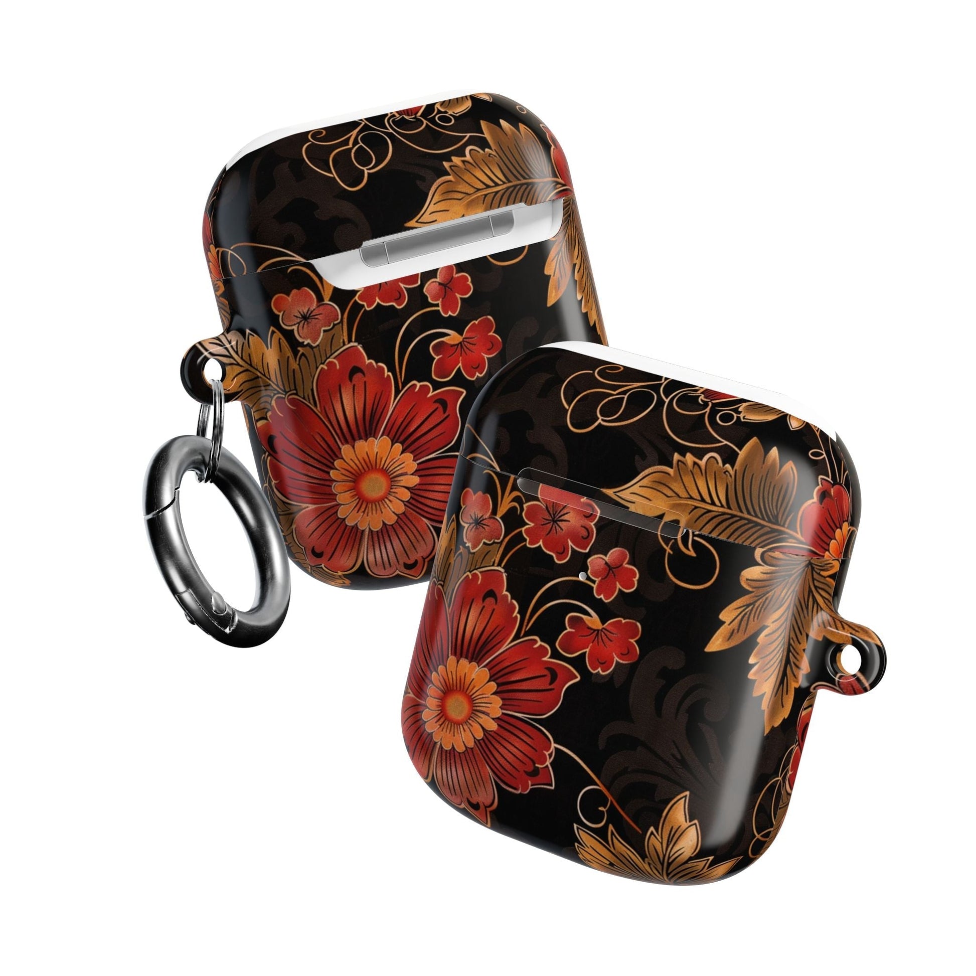 AirPod Case — Vintage Floral Red & Gold Protective Cover - DIGITAL X