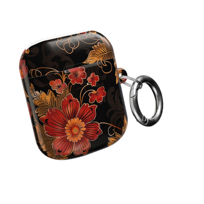 AirPod Case — Vintage Floral Red & Gold Protective Cover - DIGITAL X