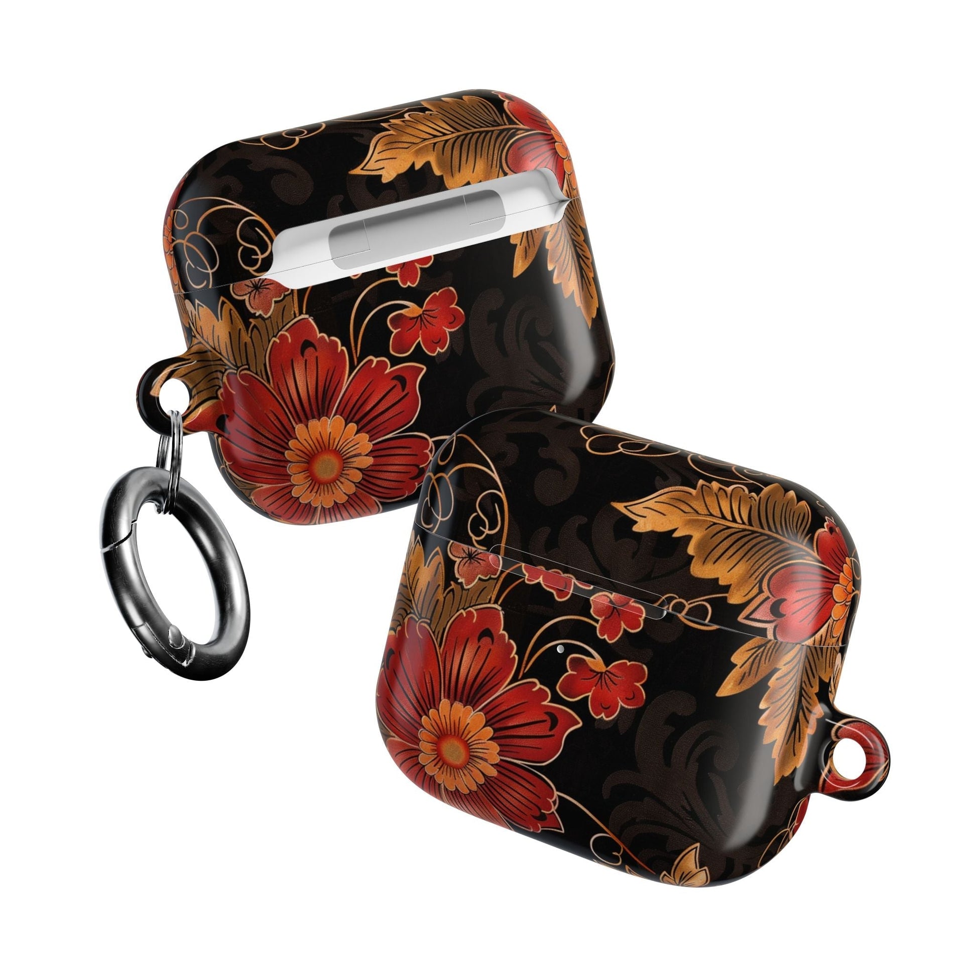 AirPod Case — Vintage Floral Red & Gold Protective Cover - DIGITAL X