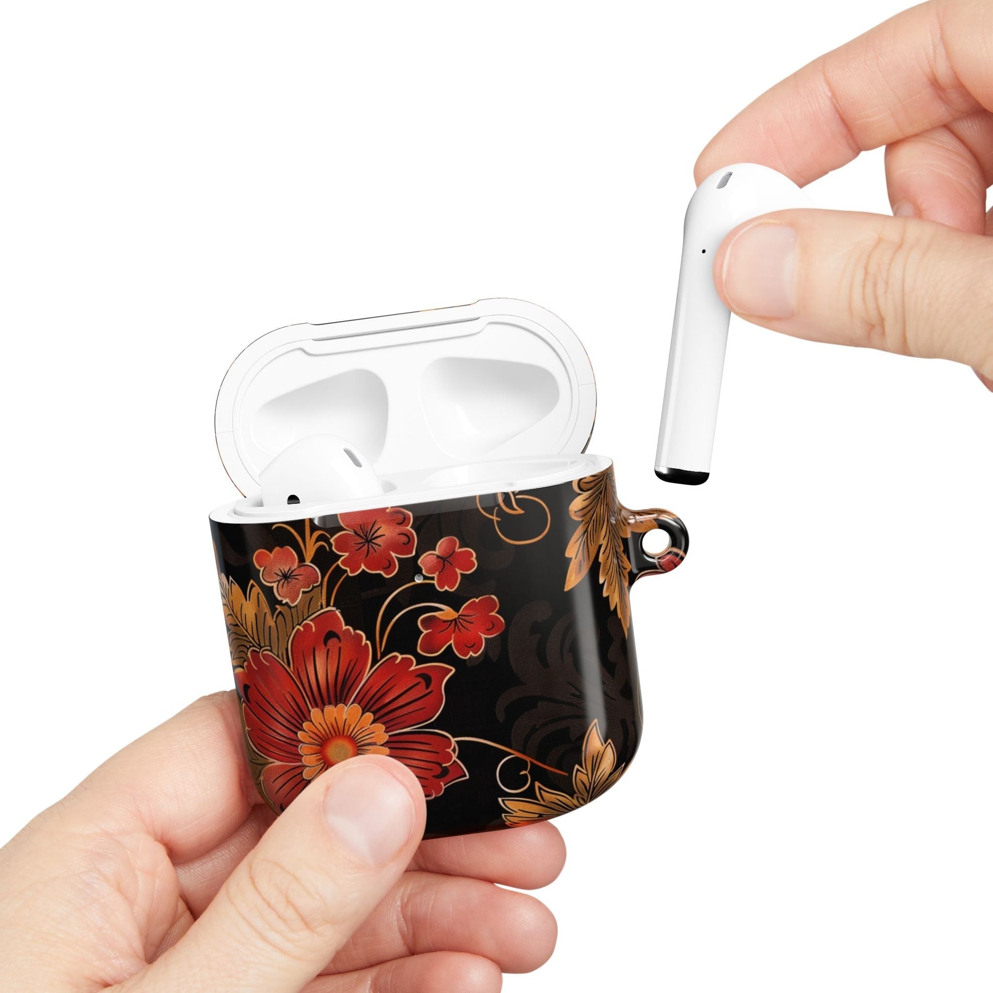 AirPod Case — Vintage Floral Red & Gold Protective Cover - DIGITAL X