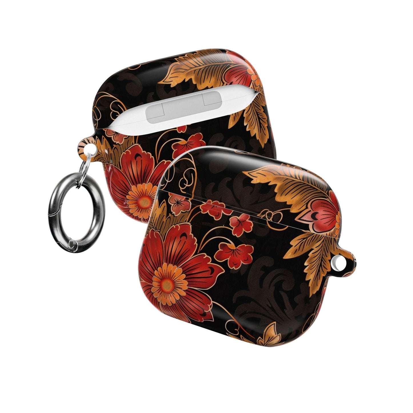 AirPod Case — Vintage Floral Red & Gold Protective Cover - DIGITAL X