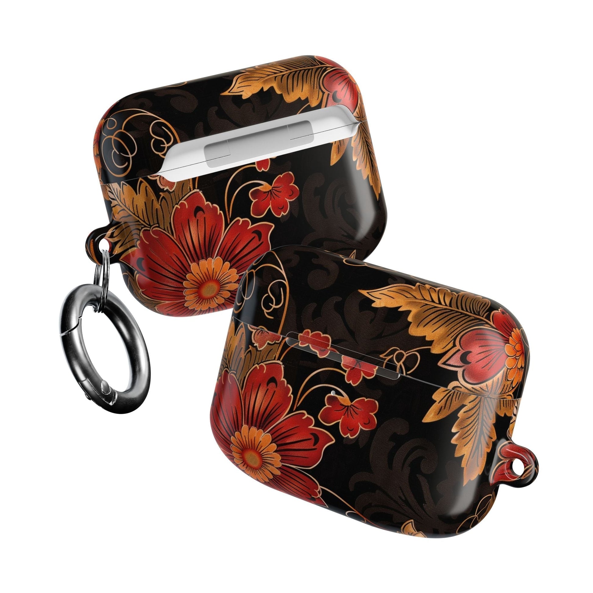 AirPod Case — Vintage Floral Red & Gold Protective Cover - DIGITAL X