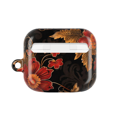 AirPod Case — Vintage Floral Red & Gold Protective Cover - DIGITAL X