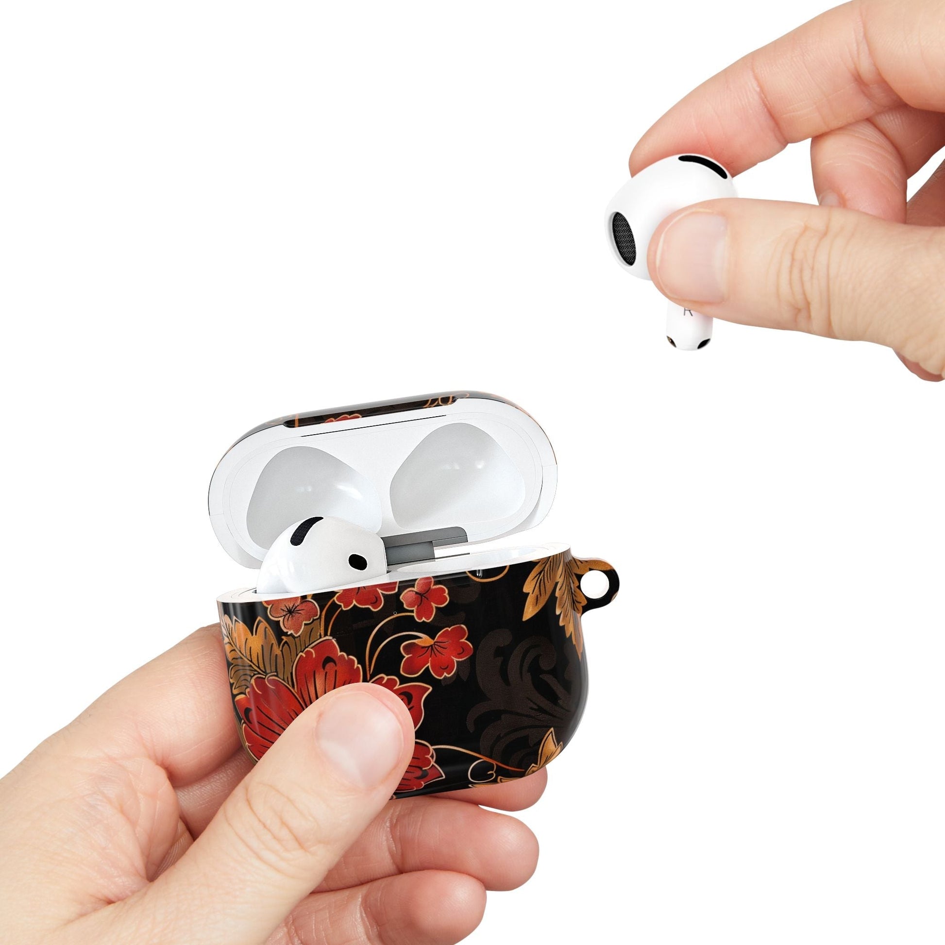 AirPod Case — Vintage Floral Red & Gold Protective Cover - DIGITAL X