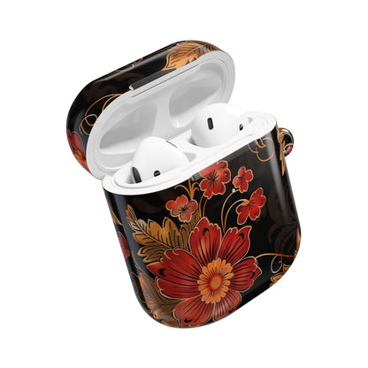 AirPod Case — Vintage Floral Red & Gold Protective Cover - DIGITAL X