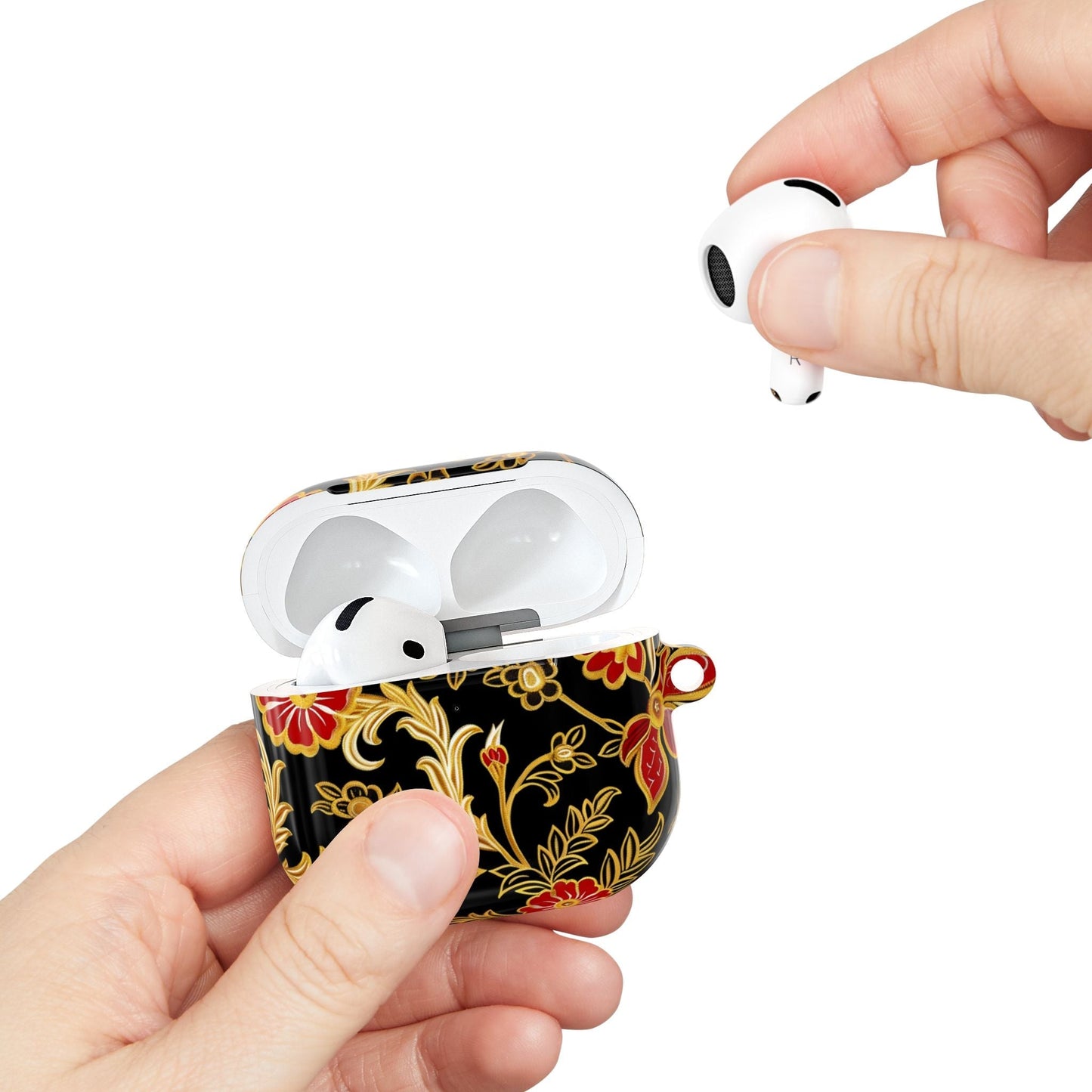 AirPods Case — Black & Gold Floral Protective Cover - DIGITAL X