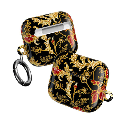 AirPods Case — Black & Gold Floral Protective Cover - DIGITAL X