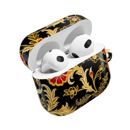 AirPods Case — Black & Gold Floral Protective Cover - DIGITAL X