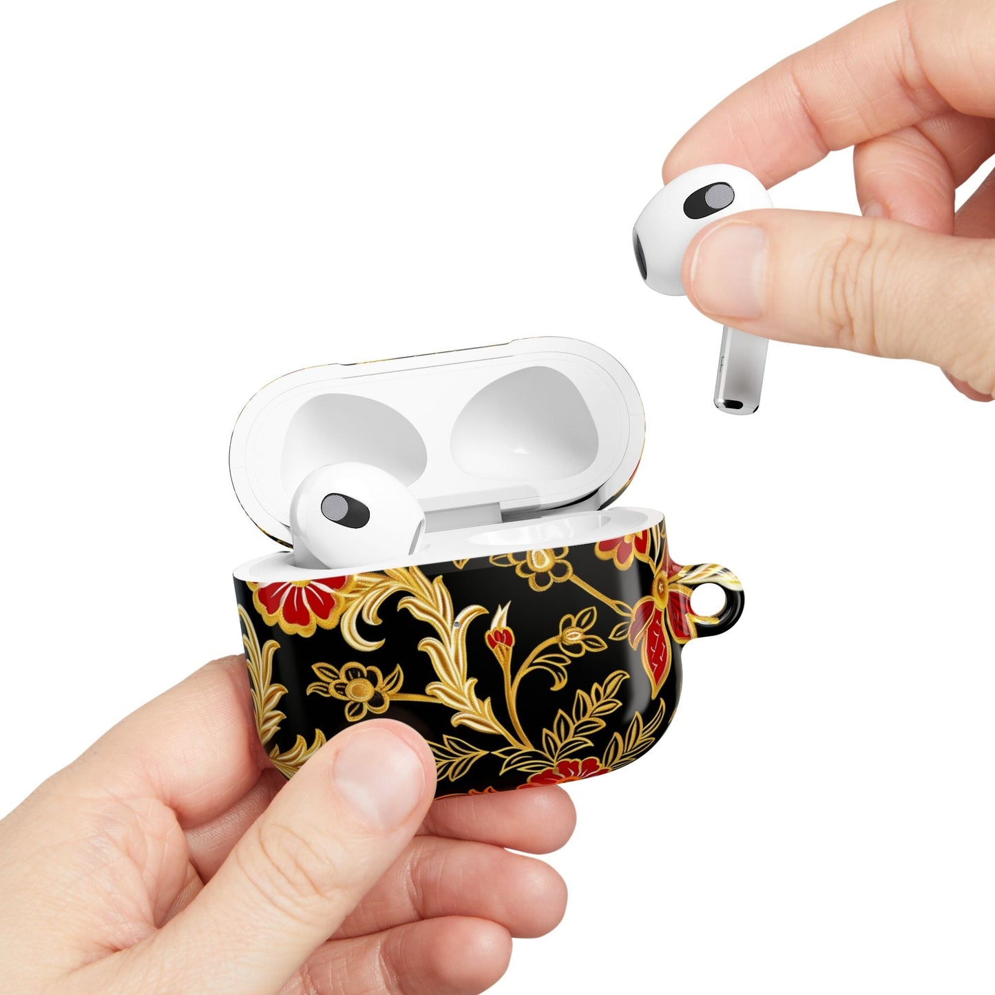 AirPods Case — Black & Gold Floral Protective Cover - DIGITAL X